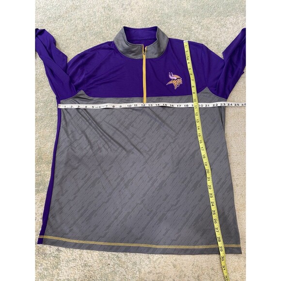 NFL Team Apparel Size XL Men’s Minnesota Vikings 1/4 Zip Pullover TX3 Cool - Picture 4 of 8